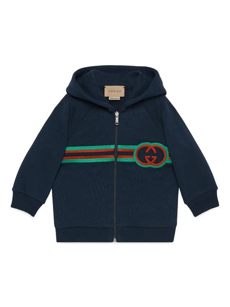 Gucci Felpa neonato in cotone con cavallucci marini.